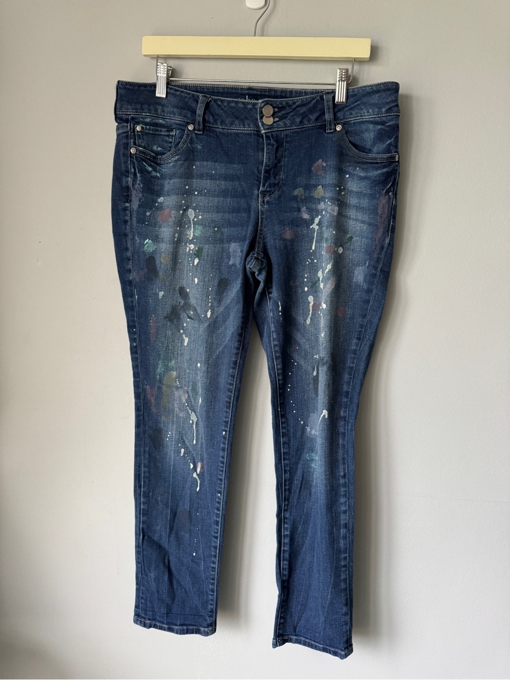 Soho Dark Blue Paint-Splatter Skinny Jeans